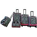 American Flyer Pink Zebra Print 5-piece Spinner Luggage Set