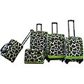 American Flyer Giraffe Green Giraffe Print 5-piece Spinner Luggage Set