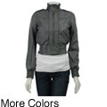 Therapy Junior's Faux Leather Smocked Jacket