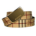 Burberry 'Haymarket Plaque' Camel Belt (Size 40 US)