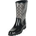 Gucci Women's Prato Black/ Grey Flat Rain Boots