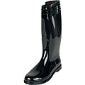 Burberry Women's Patent Strap Black Rain Boots