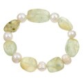 Prenite and Freshwater Pearl Stretch Bracelet (9 mm)
