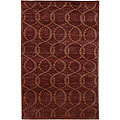 Hand-knotted Karur Burgundy New Zealand Wool Rug (9' x 13')