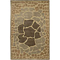 Hand-knotted Beige Wool Karur Rug (9' x 13')