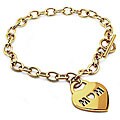 Goldplated Stainless Steel 'Mom' Heart Charm Bracelet