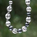 Sterling Silver 'Seeds' Pearl and Hematite Necklace (Indonesia)