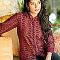 Women's 'Ikat Stars' Cotton Blouse (India)