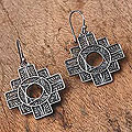Silver Filigree 'Astral Cross' Earrings (Peru)