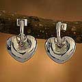 Silver 'Full Of Love' Heart Earrings (Peru)