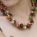Pearl and Chalcedony 'Sweet Floral Cascade' Beaded Necklace (Thailand)