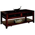 Patterson Wood and Faux Leather Coffee Table