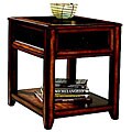 Patterson Wood and Faux Leather End Table