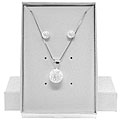 E-coated Sterling Silver Laser Necklace/ Earrings Set