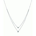 14k White Gold 1/10ct TDW Bezel-set Diamond Necklace (H-I, I1)