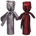 Sequin Faux Silk Wine Bottle Gift Bag (Set of 5)