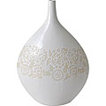 Mica 13.5-inch White Teardrop Vase