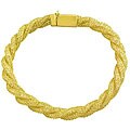 14k Yellow Gold White Crystal Accent Twist Bracelet