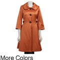 Jessica Simpson Women's 3/4-sleeve Satin Walker Coat