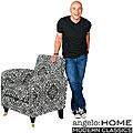 angelo:HOME Modern Damask Black and White Grant Arm Chair