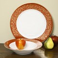 Mikasa 'Red Parchment' 2-piece Bowl/ Platter Set
