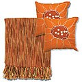 Rust/ Brown Throw Blanket and Decorative Pillow Set