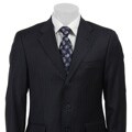 Adolfo Men's Navy Stripe 3-button Wool Suit
