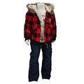 US Polo Toddler Girl's Buffalo Check 3-piece Vest and Pant Set
