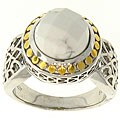 Meredith Leigh Sterling Silver Faceted Domed Howlite Ring