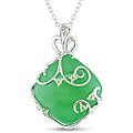Sterling Silver Green Jade and Peridot Necklace