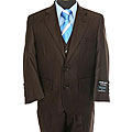 Ferrecci Big Boy's Chocolate Brown 3-piece Suit