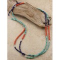 Sterling Silver Multi-colored Gem Endless Necklace (USA)