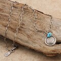 Sterling Silver Turquoise Scroll-style Necklace (USA)