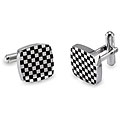 Stainless Steel Men's Checkered Cuff Links