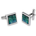 Stainless Steel Men's Mother of Pearl Cuff Links