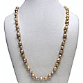 Golden Bonze Flat Freshwater Pearl 36-inch Endless Necklace (5-10 mm)