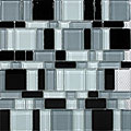 SomerTile Reflections Random Night Glass Mosaic Wall Tiles (Case of 11)