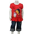 Dora The Explorer Toddler Girl's Tunic Top and Denim Capri Set
