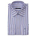 Luchiano Visconti Men's Stripe Spread Collar Dress Shirt