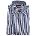 Brio Uomo by Domani Men's Navy/ White Stripe Dress Shirt