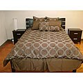 Orbit Chocolate/ Green 8-piece Comforter Set