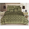 Orbit 8-piece Green/ Chocolate Comforter Set