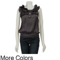 Millenium Women's Sleevless Ruffle Blouse