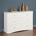 Royalton White Solid Wood 6-drawer Dresser