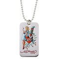 Ed Hardy Nurse and Knife Dog Tag Necklace