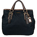Prada 'Tessuto/ Cervo' Blue/ Brown Tote Bag