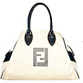 Fendi De Jour Beige/ Blue Large Handbag