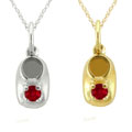 10k Gold January Birthstone Garnet 'Baby Booty' Designer Necklace