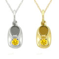 10k Gold Designer 'Baby Booty' November Birthstone Citrine Necklace