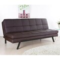 Newport Double Cushion Leather Convertible Sofa